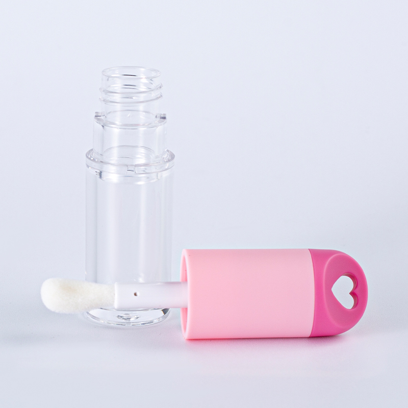 透明滴管唇彩管，配粉色涂抹头——空的液体口红容器
